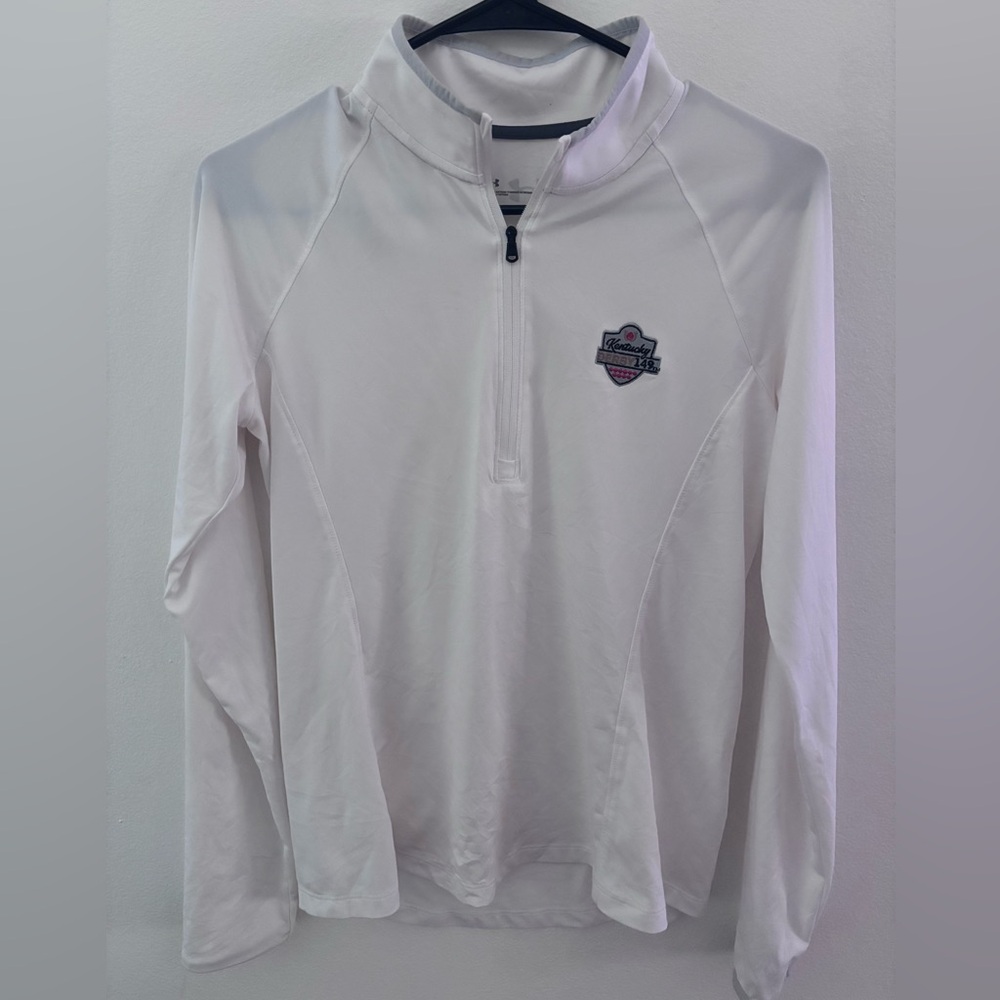 Under Armour 149th Kentucky Derby White Quarter-Zip with Embroidered Patch S